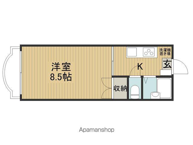 ハイツ原(1K/2階)の間取り写真