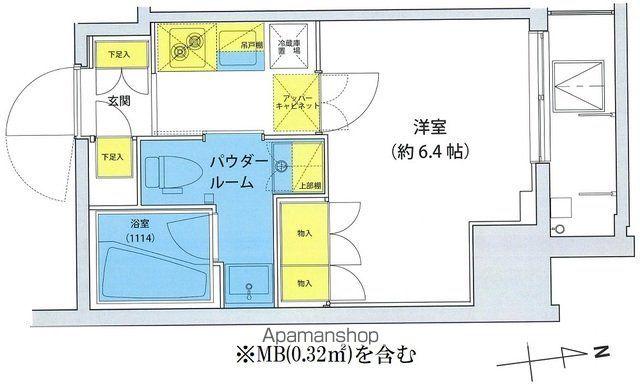 アジールコート北品川(1K/12階)の間取り写真
