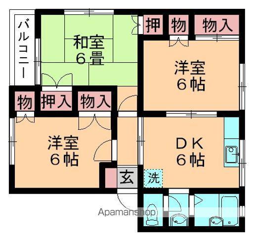 パティオ・Y2(3DK/1階)の間取り写真