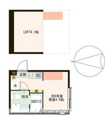 ハーモニーテラス春日町Ⅵ(ワンルーム/2階)の間取り写真