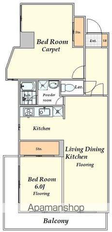 信濃町ハイム(2LDK/2階)の間取り写真