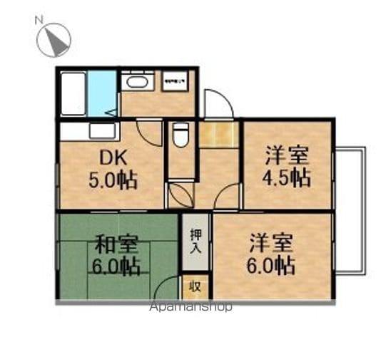 フレグランスA(3DK/2階)の間取り写真