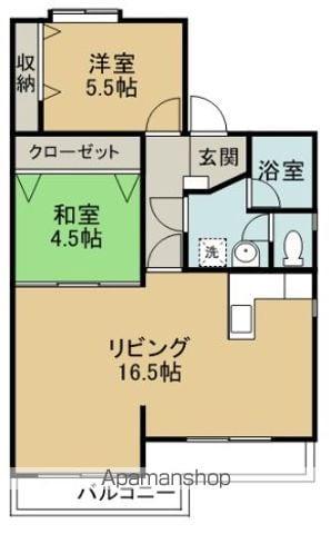ニューサンハイツ(2LDK/4階)の間取り写真