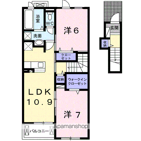 VENT・VERT Ⅳ(2LDK/2階)の間取り写真