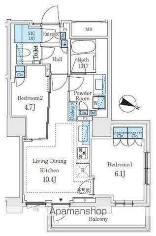 パークホームズ文京白山ヒルテラス(2LDK/4階)の間取り写真