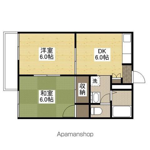 フレグランス壱番館(2DK/2階)の間取り写真