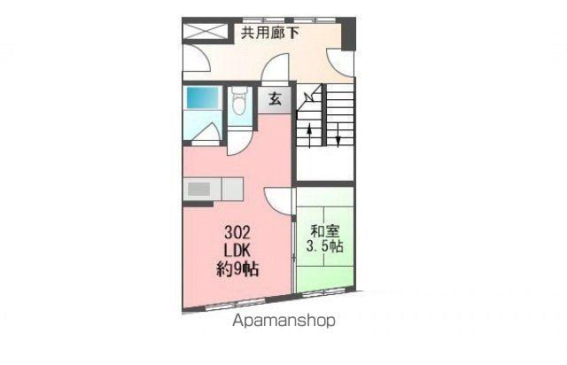堺町Yビル(1LDK/3階)の間取り写真