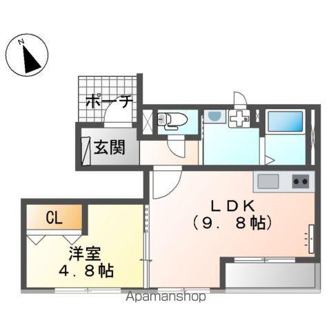 えちぜん鉄道三国線 西別院駅 徒歩13分 2階建 築10年(1LDK/1階)の間取り写真