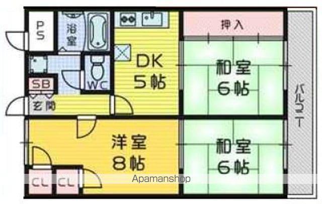 リビエール山川(3K/3階)の間取り写真