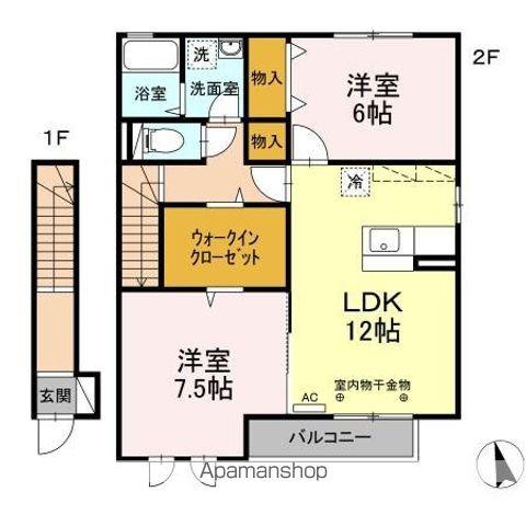 FILLHOUSEA(2LDK/2階)の間取り写真