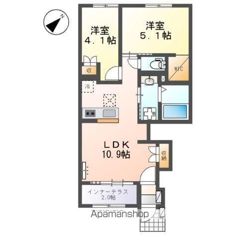 クレリア(2LDK/1階)の間取り写真