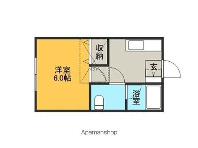ベルシオン新潟1(1K/1階)の間取り写真