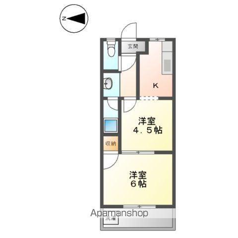 ブランドAZ(2K/2階)の間取り写真