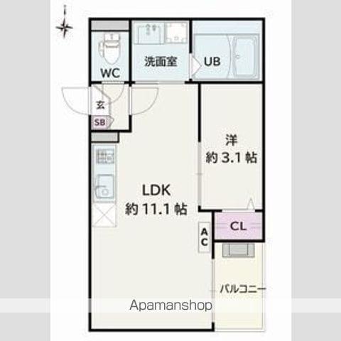 JACK ATSUTAKOSHINⅤ(1LDK/2階)の間取り写真