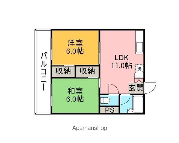 水田ビル(2LDK/3階)の間取り写真