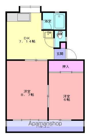 ハイツタカノ(2DK/2階)の間取り写真