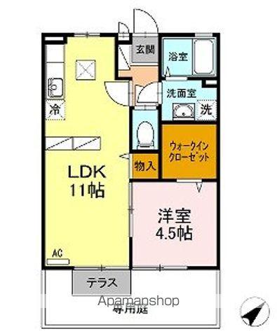 エスペランサ(1LDK/1階)の間取り写真