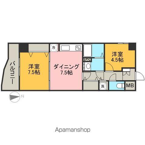 グリーンハイツ新道(1SDK/4階)の間取り写真