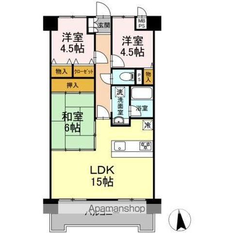 リバーサイド鈴木(3LDK/3階)の間取り写真