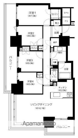 幕張ベイパーク ミッドスクエアタワー(4LDK/15階)の間取り写真