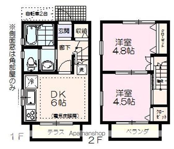 スカイコート鷹野A棟(2DK)の間取り写真