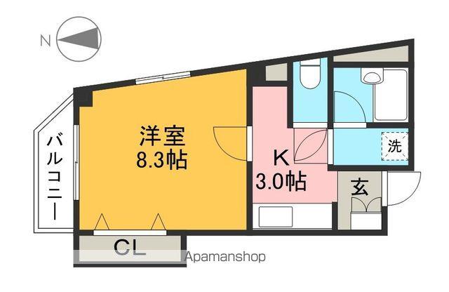 メゾンますがた(1K/2階)の間取り写真