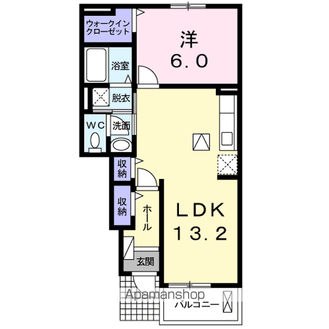 ヒルズタウンⅢ(1LDK/1階)の間取り写真