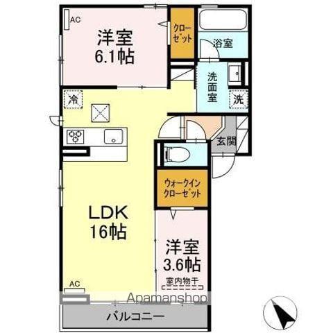 プルミエール和泉(2LDK/1階)の間取り写真