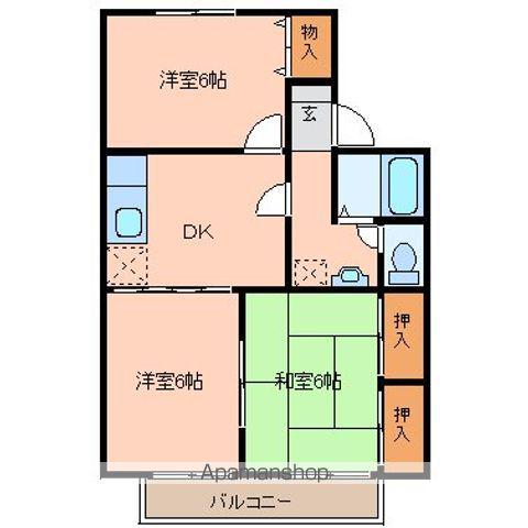 クレールシティB(3DK/1階)の間取り写真