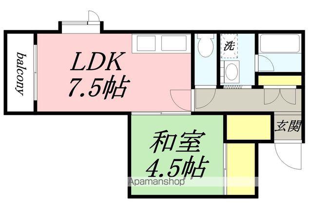 MSFLATS(1DK/2階)の間取り写真
