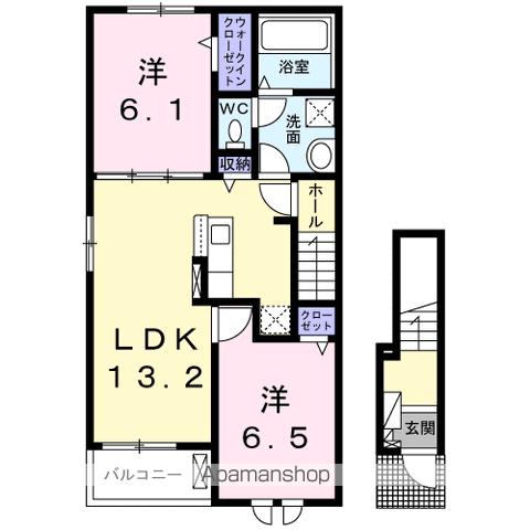 エレガンテⅡ(2LDK/2階)の間取り写真