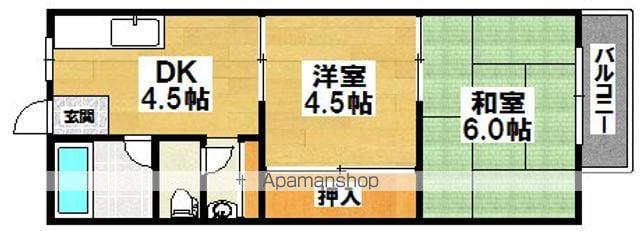 新金岡ハイツ(2DK/2階)の間取り写真