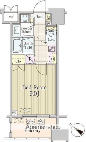 グランパレス東京八重洲アベニュー(1K/5階)の間取り写真