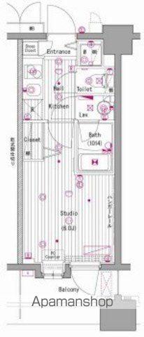 グランド・ガーラ横濱元町(1K/5階)の間取り写真