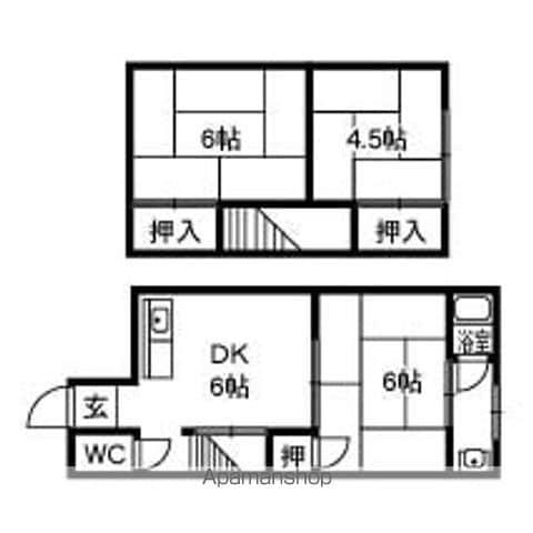 清水アパート(3DK)の間取り写真