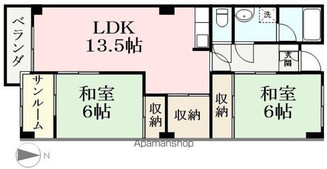 リヒテンハイム(2LDK/3階)の間取り写真
