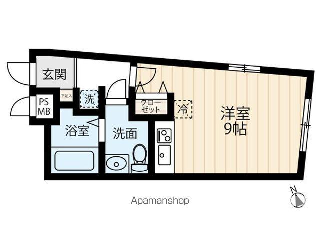 グランツ立川(ワンルーム/1階)の間取り写真