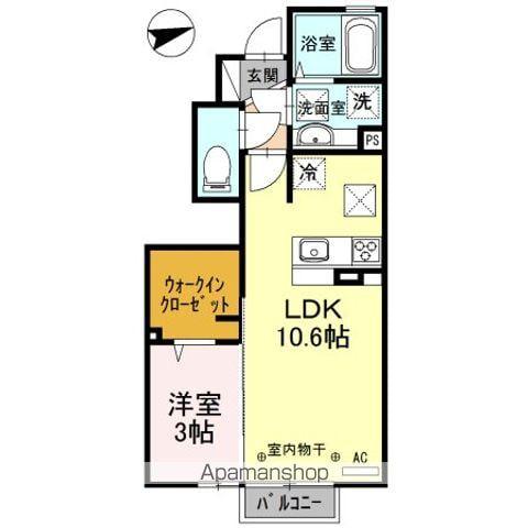 アヴァンティ若杉(1LDK/1階)の間取り写真