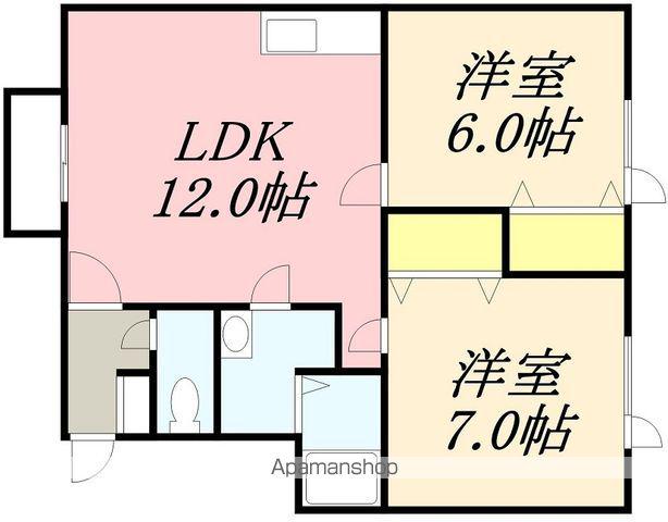 コーポVⅢ(2LDK/1階)の間取り写真