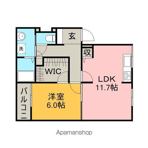 ウィステリア矢田(1LDK/4階)の間取り写真