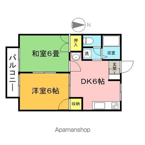 グランドハイツ市川A(2DK/1階)の間取り写真