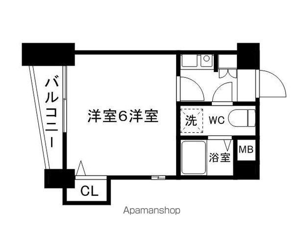 フォーラム石城町(1K/5階)の間取り写真