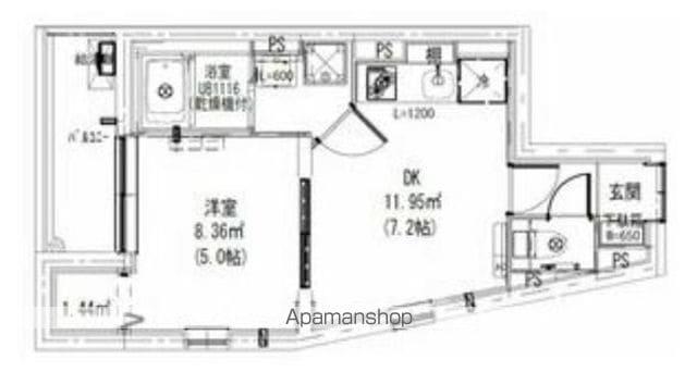 LEAF VILLAGE 新宿若松(1DK/4階)の間取り写真