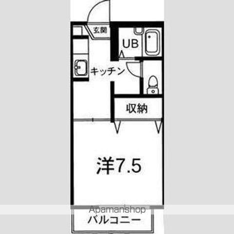 エステートA棟(1K/2階)の間取り写真