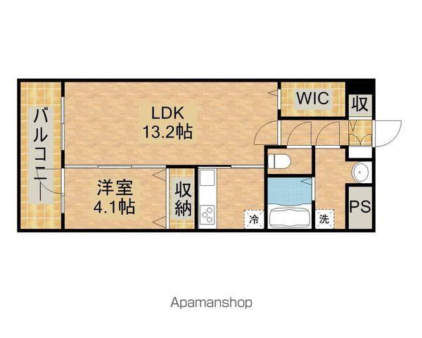 アベニール国立(1LDK/4階)の間取り写真