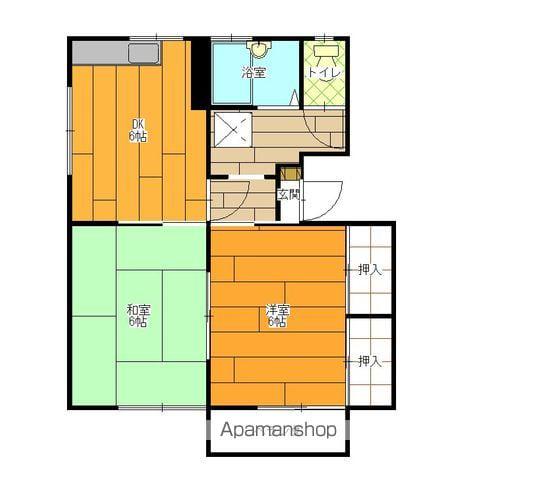 コーポアイリス(2DK/2階)の間取り写真