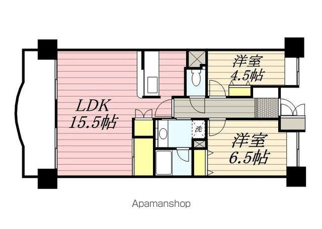 コンダクトレジデンス鳥栖(2LDK/10階)の間取り写真