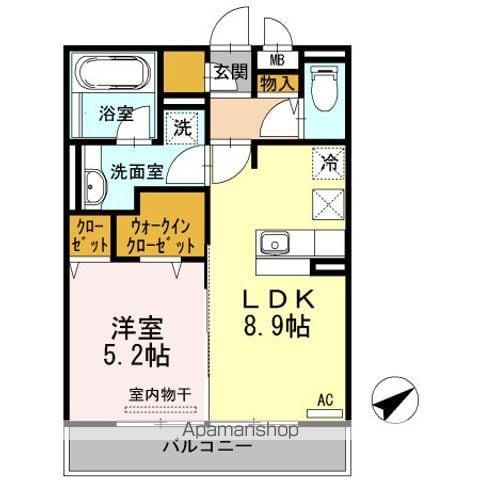セレンディピティ堅田(1LDK/1階)の間取り写真