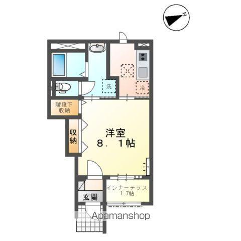 レインボーシティS V(1K/1階)の間取り写真