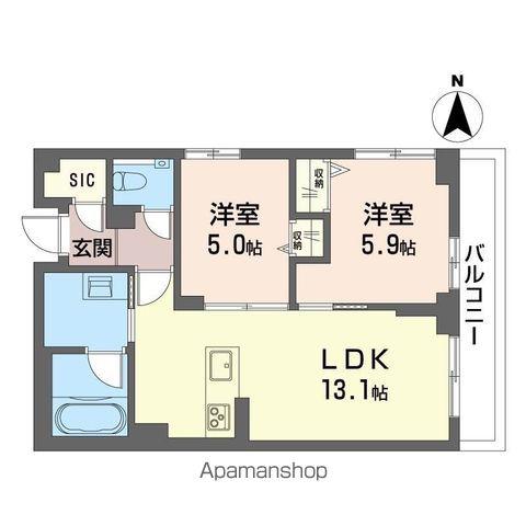 ベルクール(2LDK/3階)の間取り写真
